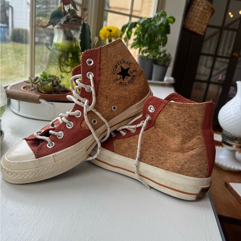 Converse High Top Sneakers in Rust and Cork